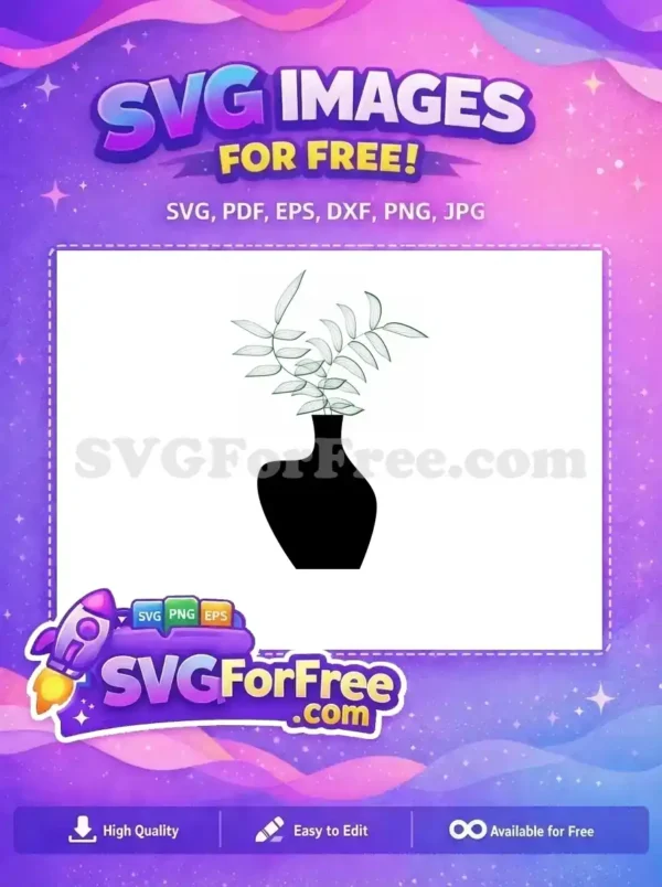 Free Green Leaves Free Vase Silhouette Floral Free SVG