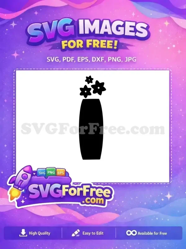 Free Black Flower Free Vase Silhouette Floral Free SVG
