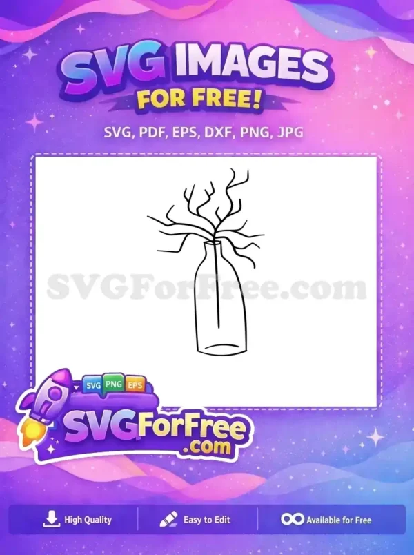 Free Simple Branches Free Minimalist Vase Silhouette Free SVG