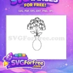 Free Floral Vase Free Silhouette Outline Category 1 Free SVG - Instant Download
