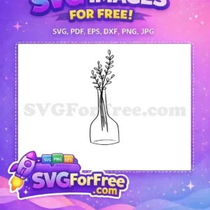 Free Black Leaves Free Vase Silhouette Art Free SVG 1
