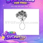 Free Roses Bouquet Free Vase Silhouette Floral Free SVG - Instant Download