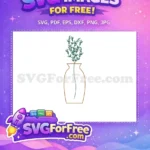 Free Vase Silhouette Free Green Leafs Home Decor Free SVG - Instant Download
