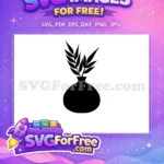 Free Black Leaves Free Vase Silhouette Simple Free SVG 1 - Instant Download