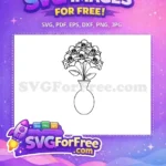 Free Floral Bouquet Free Vase Silhouette Flowers Free SVG - Instant Download