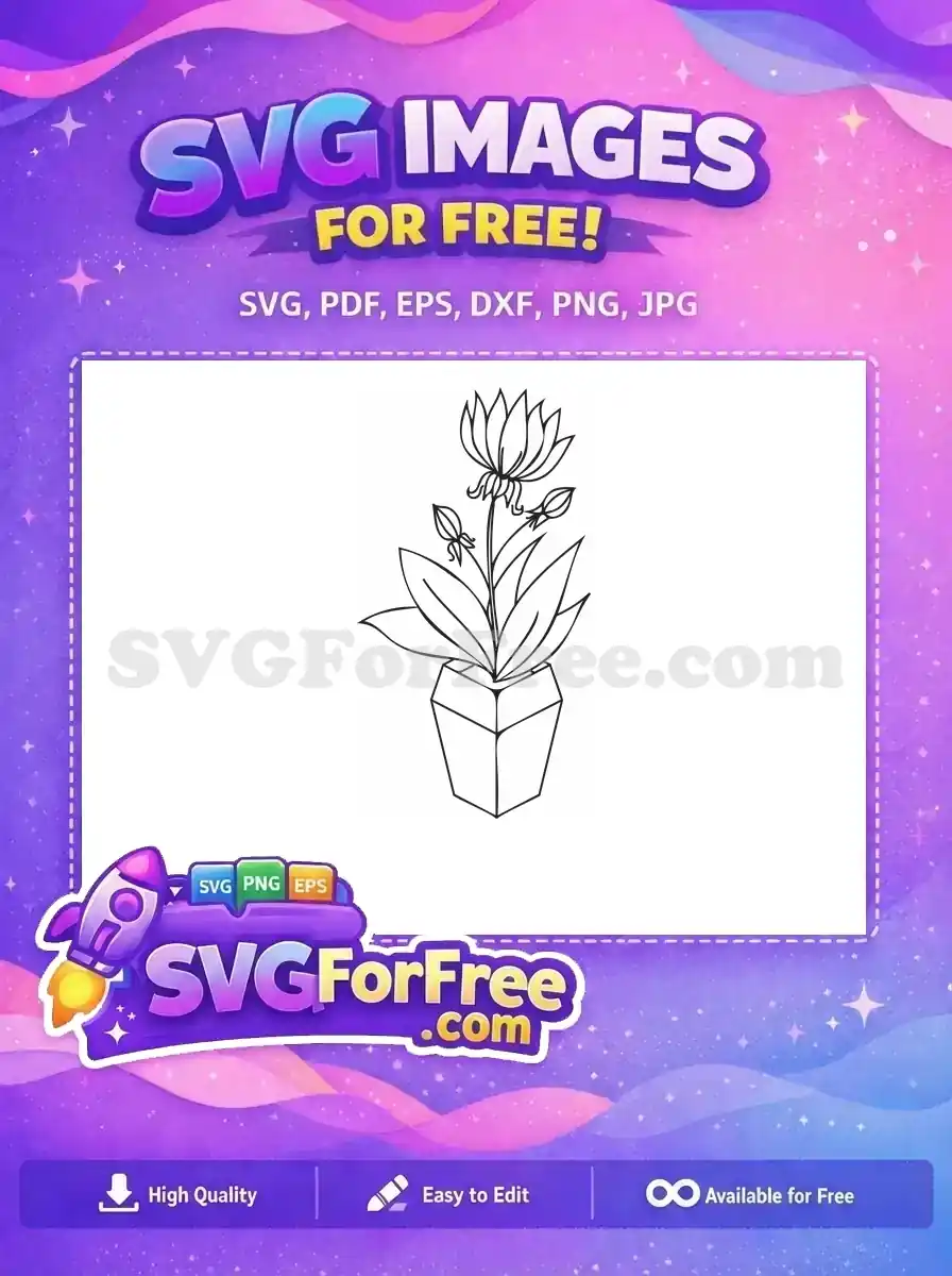 Free Lotus Flower Free Vase Silhouette Category 1 Free SVG