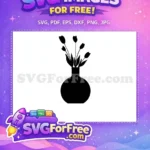 Free Silhouette Black Free Line Vase Silhouette Free SVG - Instant Download