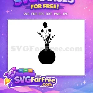 Free Black Flowers Free Vase Silhouette Art Free SVG