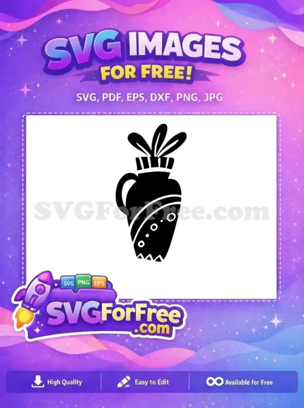 Free Black Vase Free Floral Details Vase Silhouette Free SVG