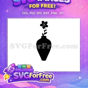 Free Black Flower Free Vase Silhouette Art Free SVG 5