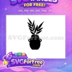 Free Black Vase Free Leaves Silhouette Minimalist Free SVG 1 - Instant Download