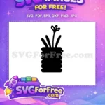 Free Simple Flower Free Vase Silhouette Free SVG - Instant Download