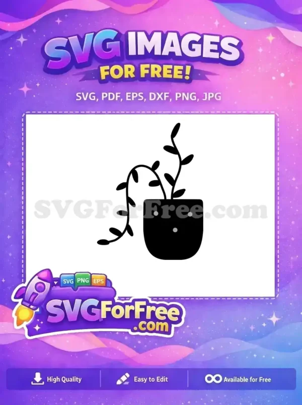 Free Potted Plant Free Vase Silhouette Black Free SVG Free Potted Plant Free Vase Silhouette Black Free SVG