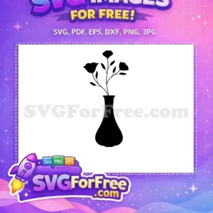 Free Black Flower Free Vase Silhouette Art Free SVG 6 Free Black Flower Free Vase Silhouette Art Free SVG 6