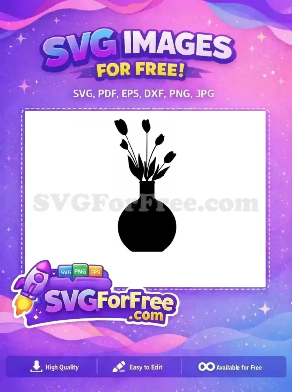 Free Number One Free Vase Silhouette Free SVG 11