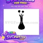 Free Black Flower Free Vase Silhouette Design Free SVG - Instant Download