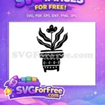 Free Black Flowerpot Free Vase Silhouette Home Decor Free SVG - Instant Download