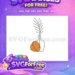 Free Brown Blob Free Leaf Vase Silhouette Free SVG - Instant Download
