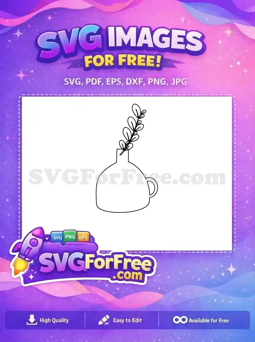 Free Round Vase Plant Free Silhouette Art Free SVG
