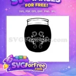 Free Simple Flower Free Line Art Vase Silhouette Free SVG - Instant Download