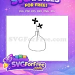 Free Black Flowers Free Vase Silhouette Design Free SVG - Instant Download