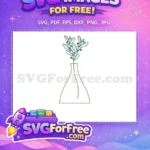 Free Green Leaves Free Vase Silhouette Category 1 Free SVG - Instant Download