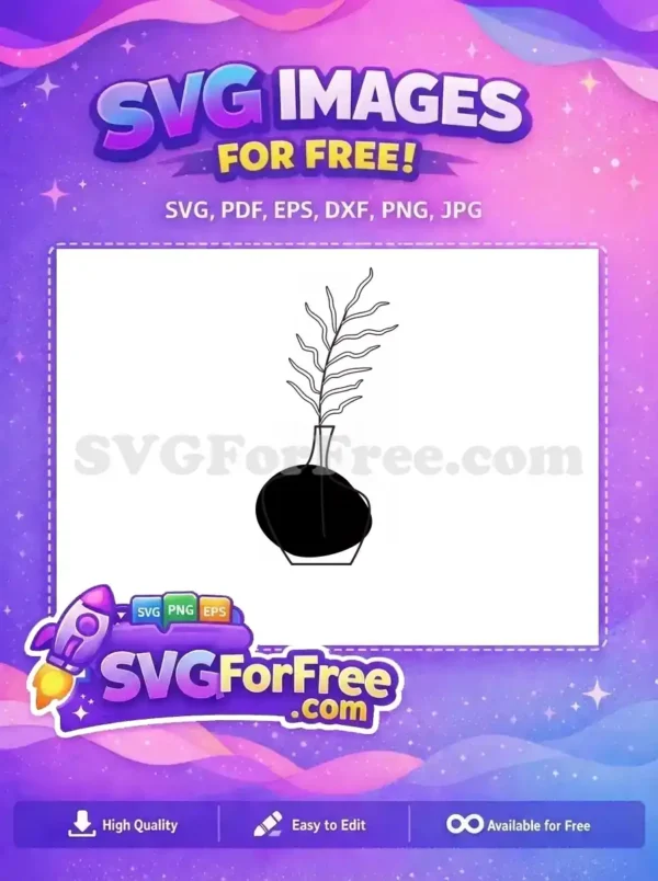 Free Minimalist Plant Free Vase Silhouette Home Free SVG