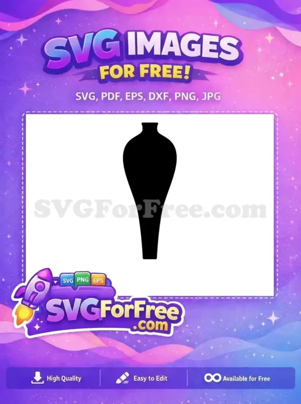 Free Elegant Black Pottery Free Vase Silhouette Free SVG