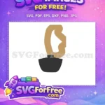 Free Beige Smoke Free Black Vase Simple Free SVG - Instant Download