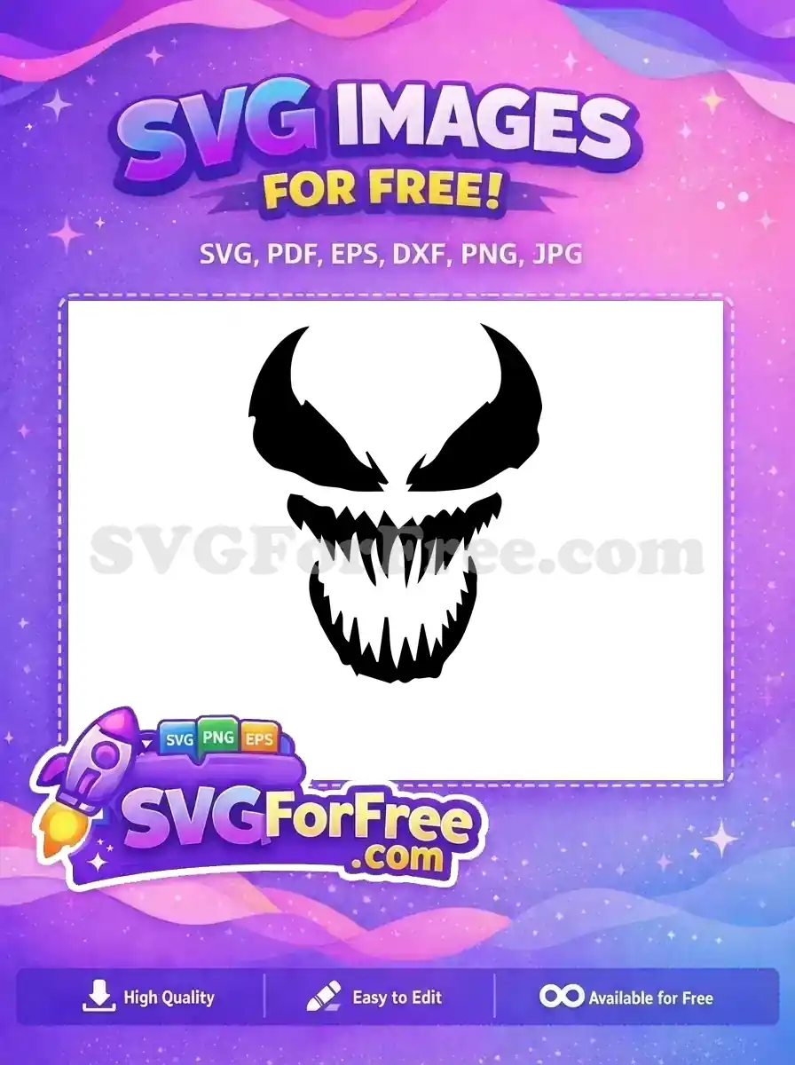 Free Sharp Teeth Free Black Eyes Venom Free SVG 1