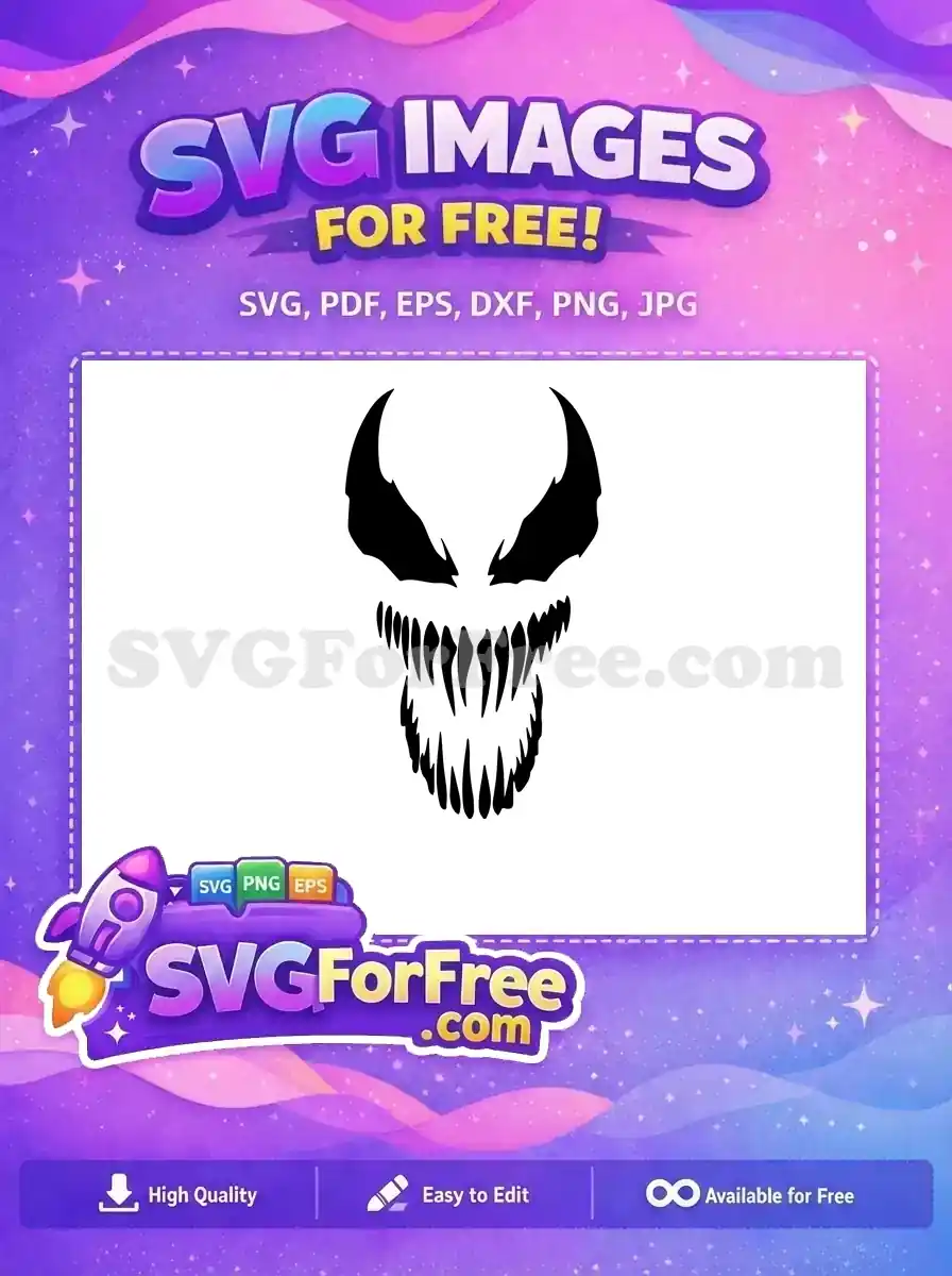 Free Sharp Teeth Free Black Symbiote Venom Free SVG