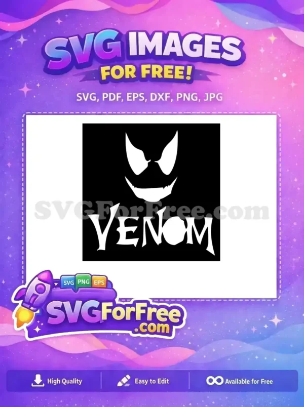 Free White Eyes Free Sharp Teeth Venom Free SVG 2