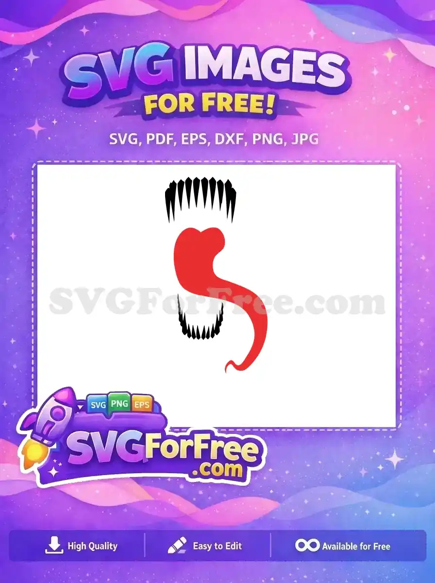 Free Sharp Teeth Free Red Tongue Venom Movie Free SVG 2