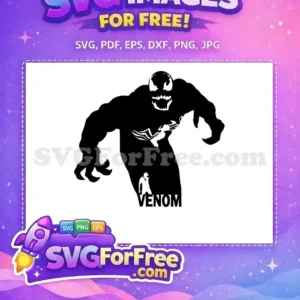 Free Black Silhouette Free Symbiote Venom Movie Free SVG