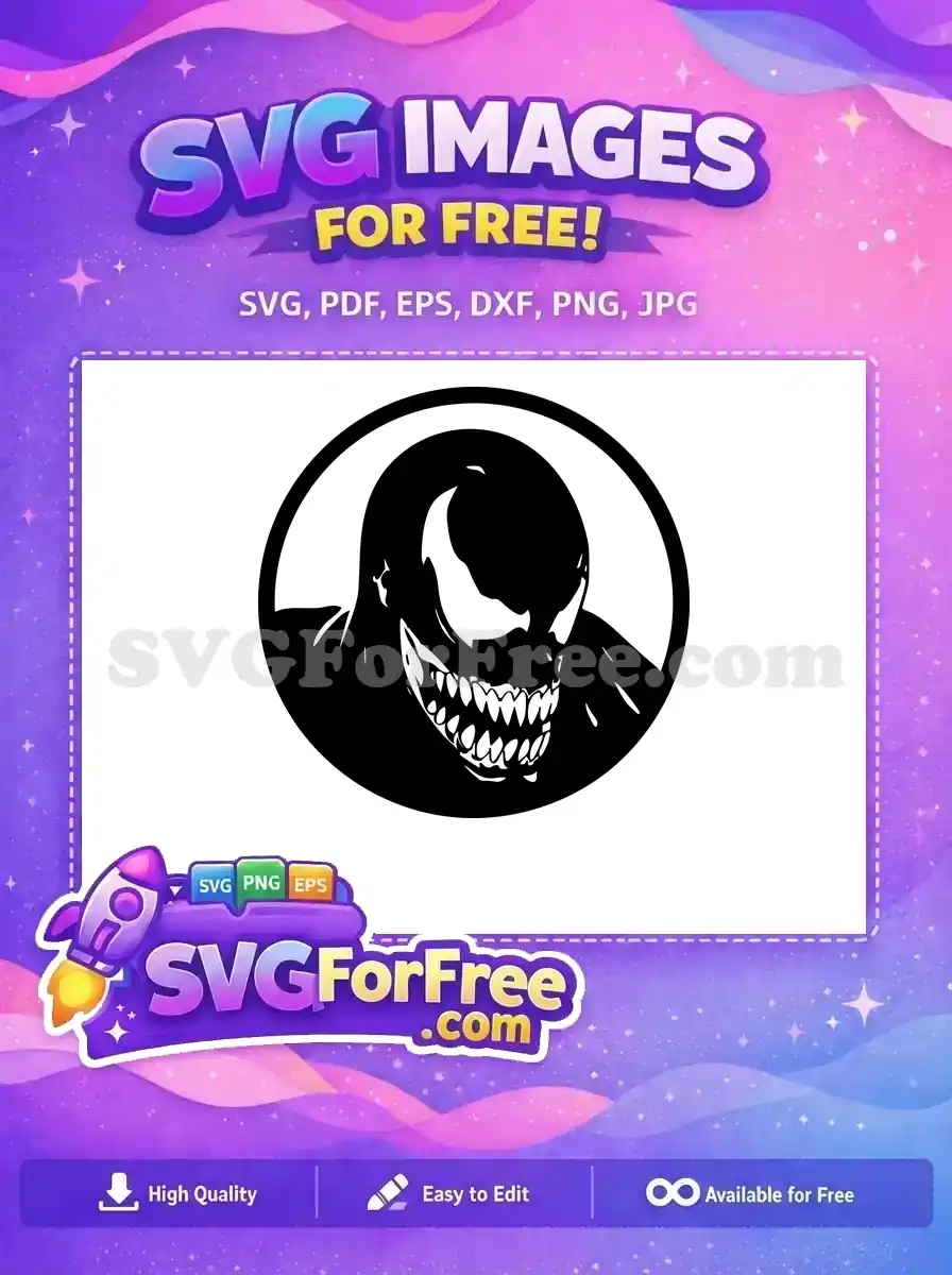 Free Sharp Teeth Free Black Silhouette Venom Free SVG