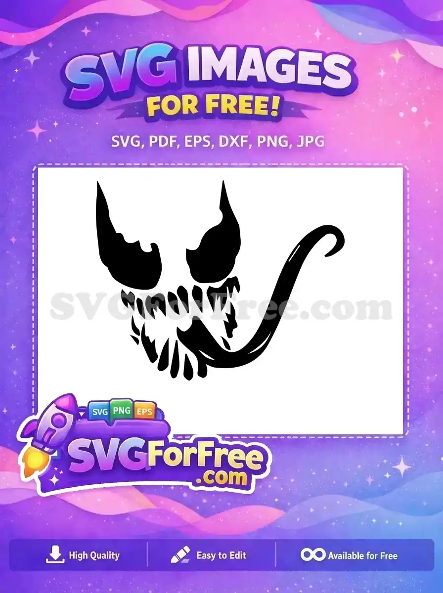 Free Sharp Teeth Free Long Tongue Venom Free SVG 5