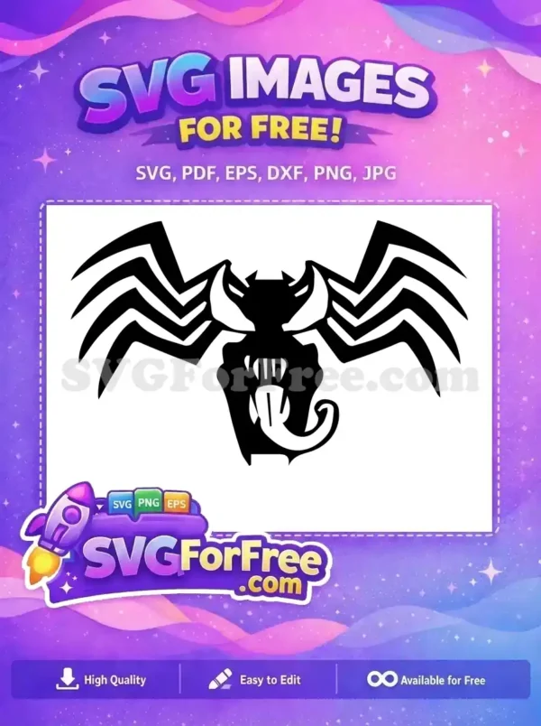 Free Symbiote Tongue Free Sharp Teeth Venom Free SVG