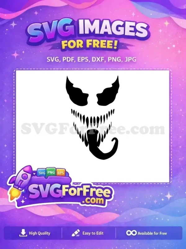 Free Sharp Teeth Free Long Tongue Venom Free SVG 6