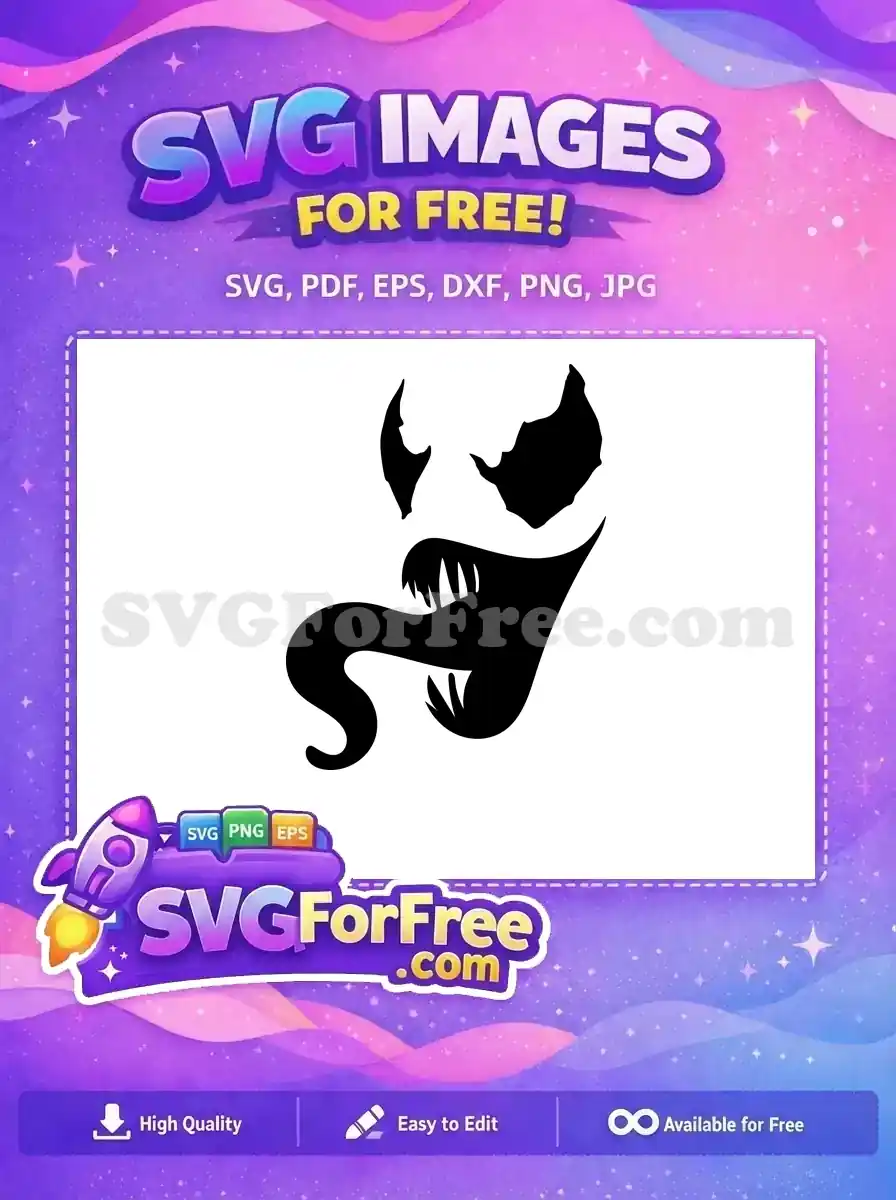 Free Black Symbiote Free Tongue Monster Venom Free SVG