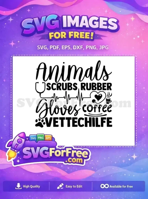Free Animal Scrubs Free Rubber Gloves Vettechilfe Free SVG