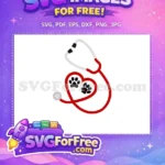 Free Red Heart Stethoscope Free Medical Veteran Quotes Free SVG - Instant Download