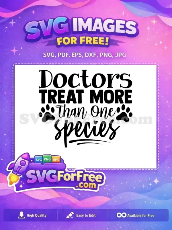 Free Doctors Treat Paw Free Species Heart Veteran Free SVG