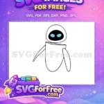 Free Cute Robot Free Blue Eyes WALLE Free SVG - Instant Download