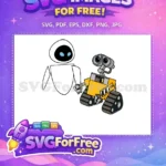 Free WALL-E and EVE Free Holding Hands Wall-E Free SVG - Instant Download