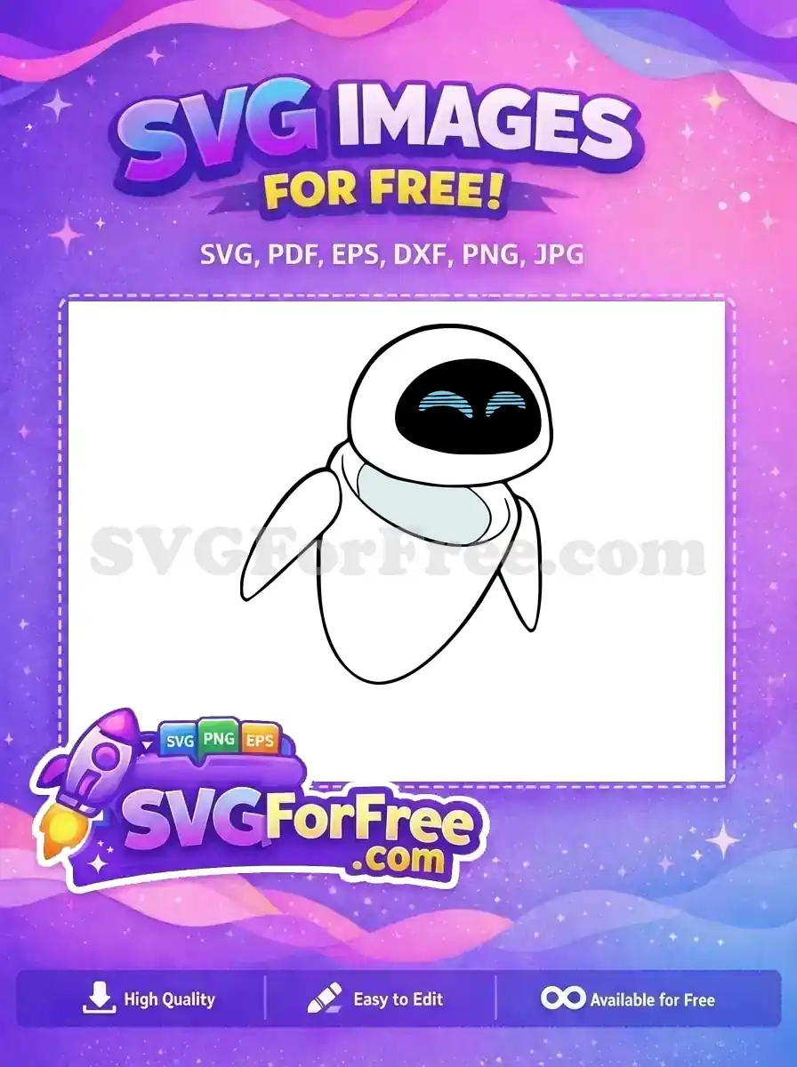 Free Light Blue Eyes Free White Body WALLE Free SVG