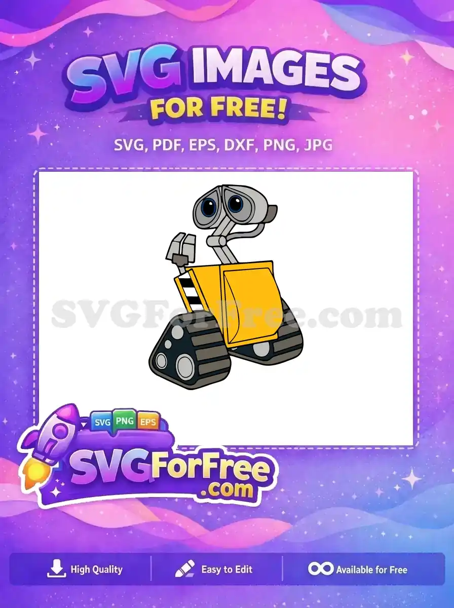 Free WALL-E Robot Free Yellow Body WALLE Free SVG
