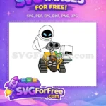 Free WALL-E and EVE Free Cute Plant Free WALL-E SVG - Instant Download