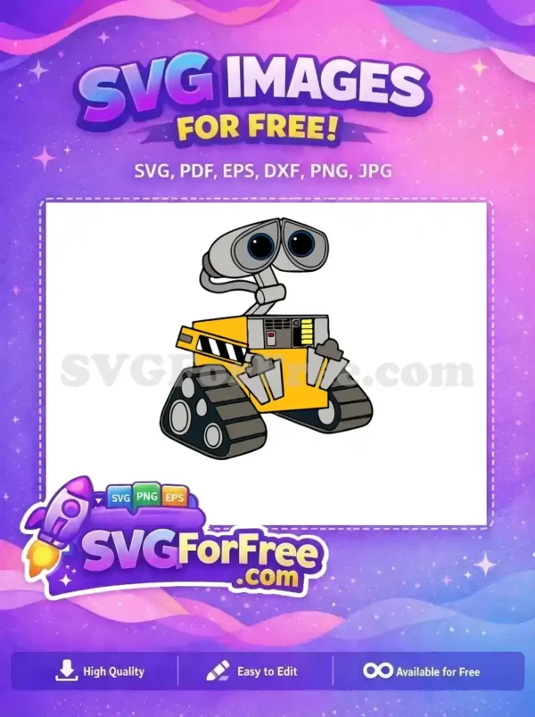 Free Big Blue Eyes Free Yellow Body WALLE Free SVG