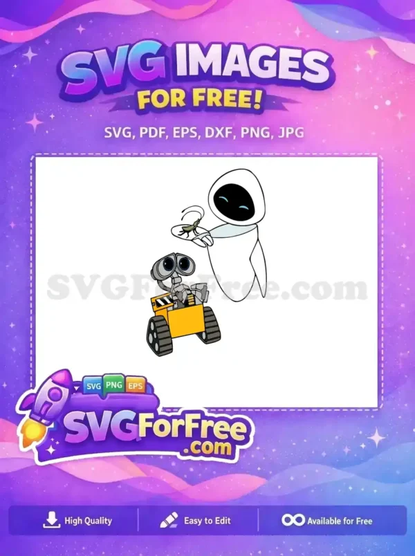 Free WALL-E and EVE Free Bug Detail WALLE Free SVG