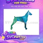 Free Teal Dog Free Watercolor Texture Pet Portrait Free SVG - Instant Download